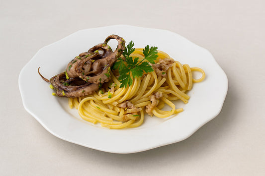 Linguine con moscardini e Olio EVO Colli Borbonici®